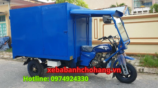 Xe lôi ba bánh VĨ TUYẾN chở đá thùng kín